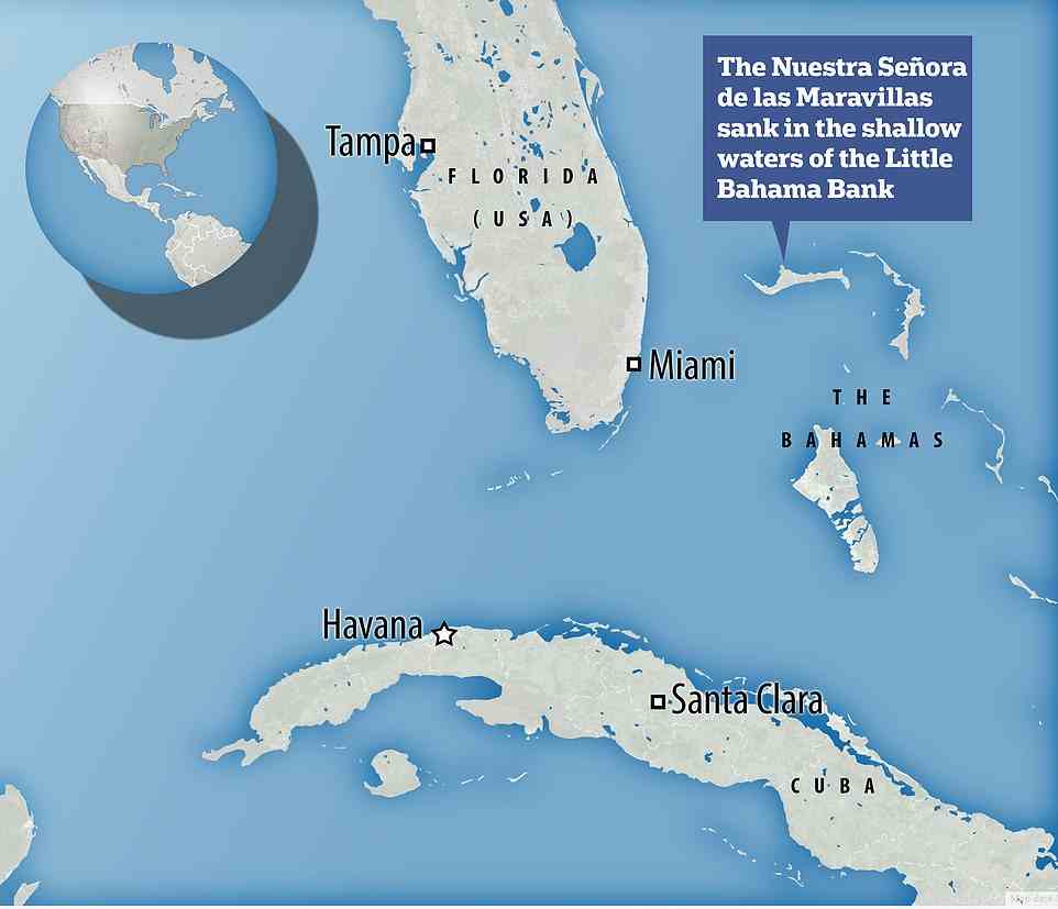 Nuestra Señora de las Maravillas (Our Lady of Wonders) sank off the Little Bahama Bank in the northern Bahamas on January 4, 1656