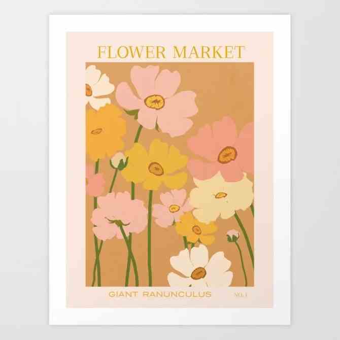 Society6 Blumenmarkt - Ranunculus #1 Kunstdruck