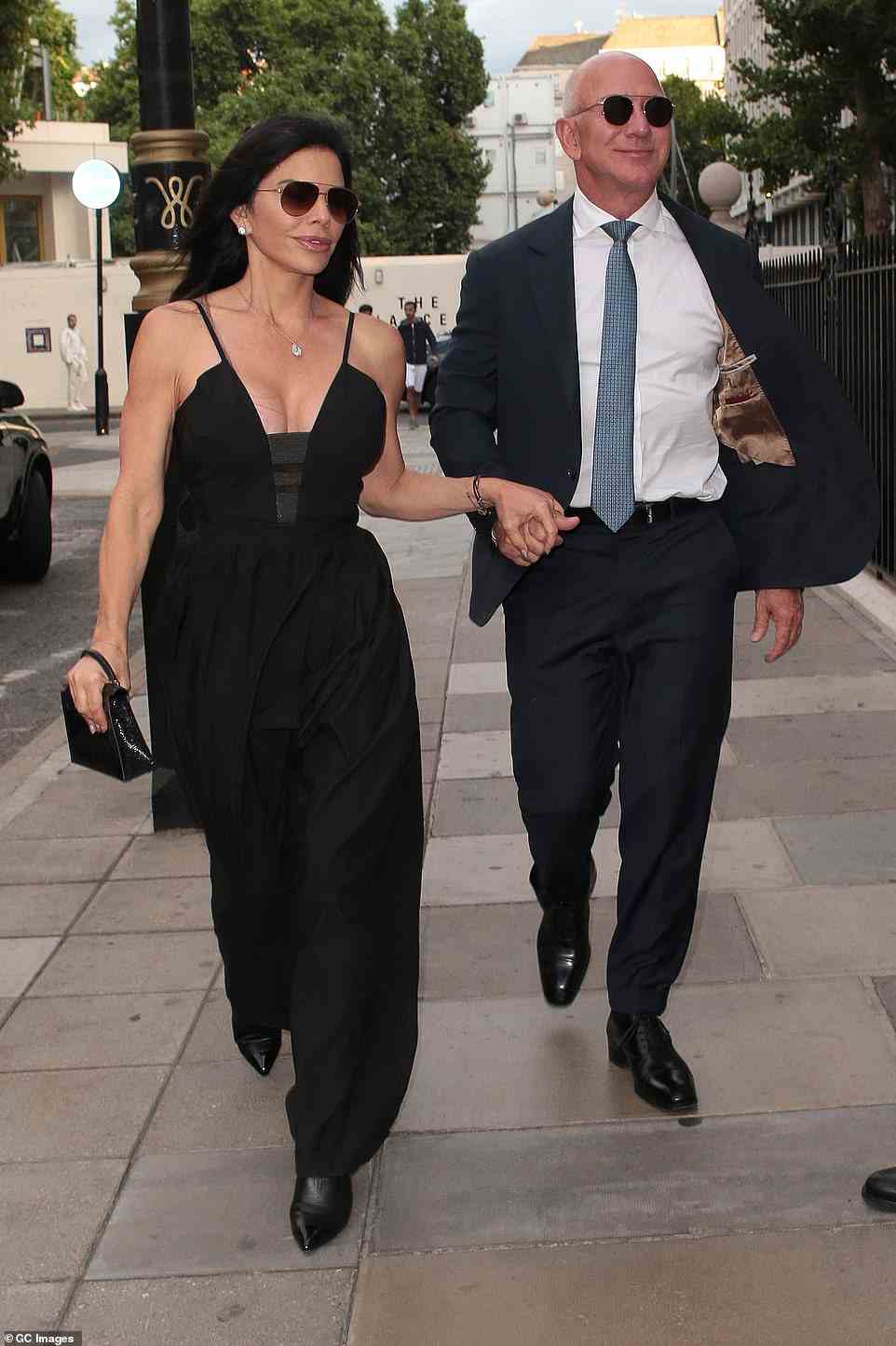 The couple was spotted heading to the celebrity hotspot The Twenty Two for dinner in Mayfair, London, on July 25, for which Sanchez wore a revealing black gown with a plunging neckline
