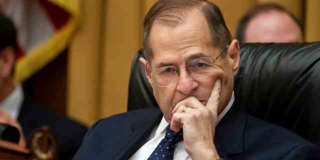 FILE - In this May 8. 2019 file photo, House Judiciary Committee Chair Jerrold Nadler, D-N.Y., moves ahead with a vote to hold Attorney General William Barr in contempt of Congress after last-minute negotiations stalled with the Justice Department over access to the full, un-redacted version of special counsel Robert Mueller's report.