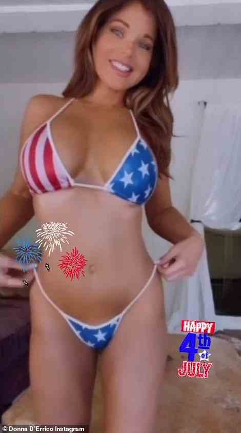 She showed off her amazing figure while sharing a video to Instagram from her 4th of July celebration