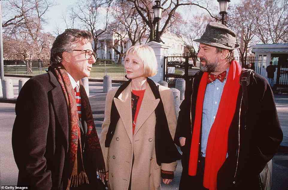 In 1997, Heche starred in a string of commercial success such as 'Volcano,' 'I Know What You Did Last Summer,' and 'Wag the Dog' alongside Robert De Niro and Dustin Hoffman (pictured)
