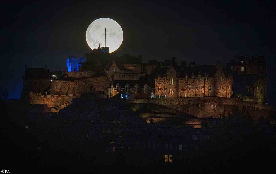 Another shot of the moon behind Edinburgh Castle last night. Not every August full moon is a supermoon; there are usually three or four supermoons annually