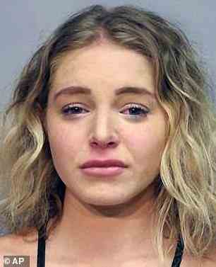 Courtney Clenney (pictured in a police mugshot), 26, appears to have removed the page despite posting X-rated content since she killed Christian Obumseli, 27, in April