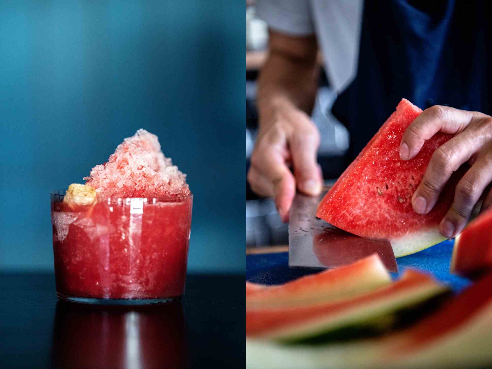 Ein Cocktail auf Wassermelonenbasis von n/soto.