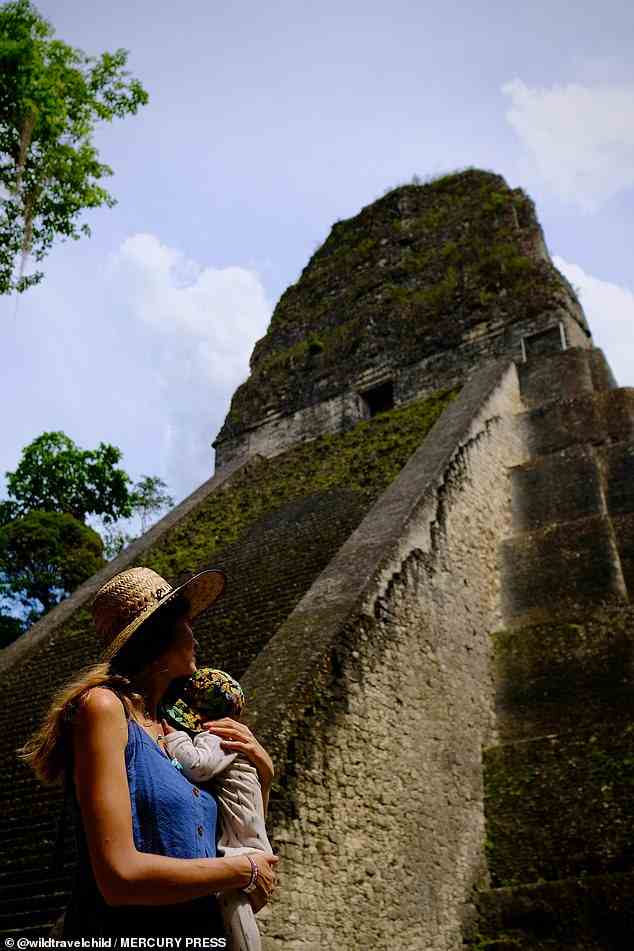 Culture time: The pair check out some Mayan ruins in Tikal National Park in Guatemala