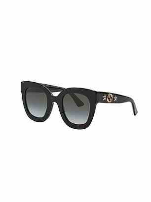 SPEZIFIKATIONEN: Diese grau-schwarze Designer-Sonnenbrille, die Gucci Statement Ovals, ist das ultimative Sommer-Accessoire.  JOHN LEWIS: 330 £ SONNENBRILLENHÜTTE: 231 £ ERSTATTUNGSFÄHIGE DIFFERENZ: 99 £