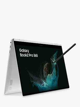 SCREEN STAR: Dieser Samsung Galaxy Book2 Pro 360-Laptop der Spitzenklasse dient gleichzeitig als HD-Tablet.  JOHN LEWIS: 1.399 £ CURRYS: 899 £ ERSTATTUNGSFÄHIGE DIFFERENZ: 500 £