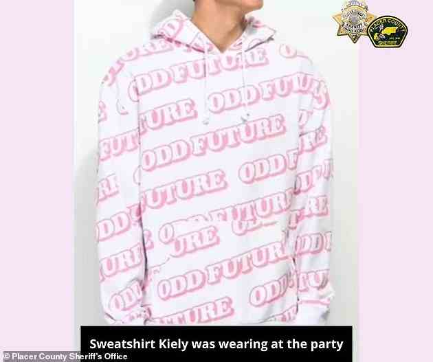 Authorities confirmed Rodni was wearing a white-and-pink 'Odd Future' sweatshirt (pictured) the night she went missing
