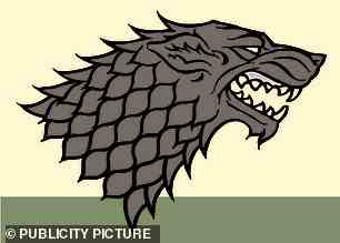 The House Sigil for the Stark family in 'Game of Thrones'