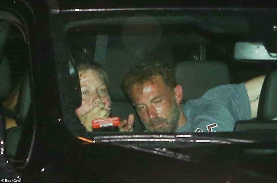 THE DAY AFTER: Affleck was photographed looking drained from wedding celebrations. The actor was seen leaning to the right with his eyes half open and appears to be napping - or needing a nap - as he rides along in an SUV the day after his nuptials