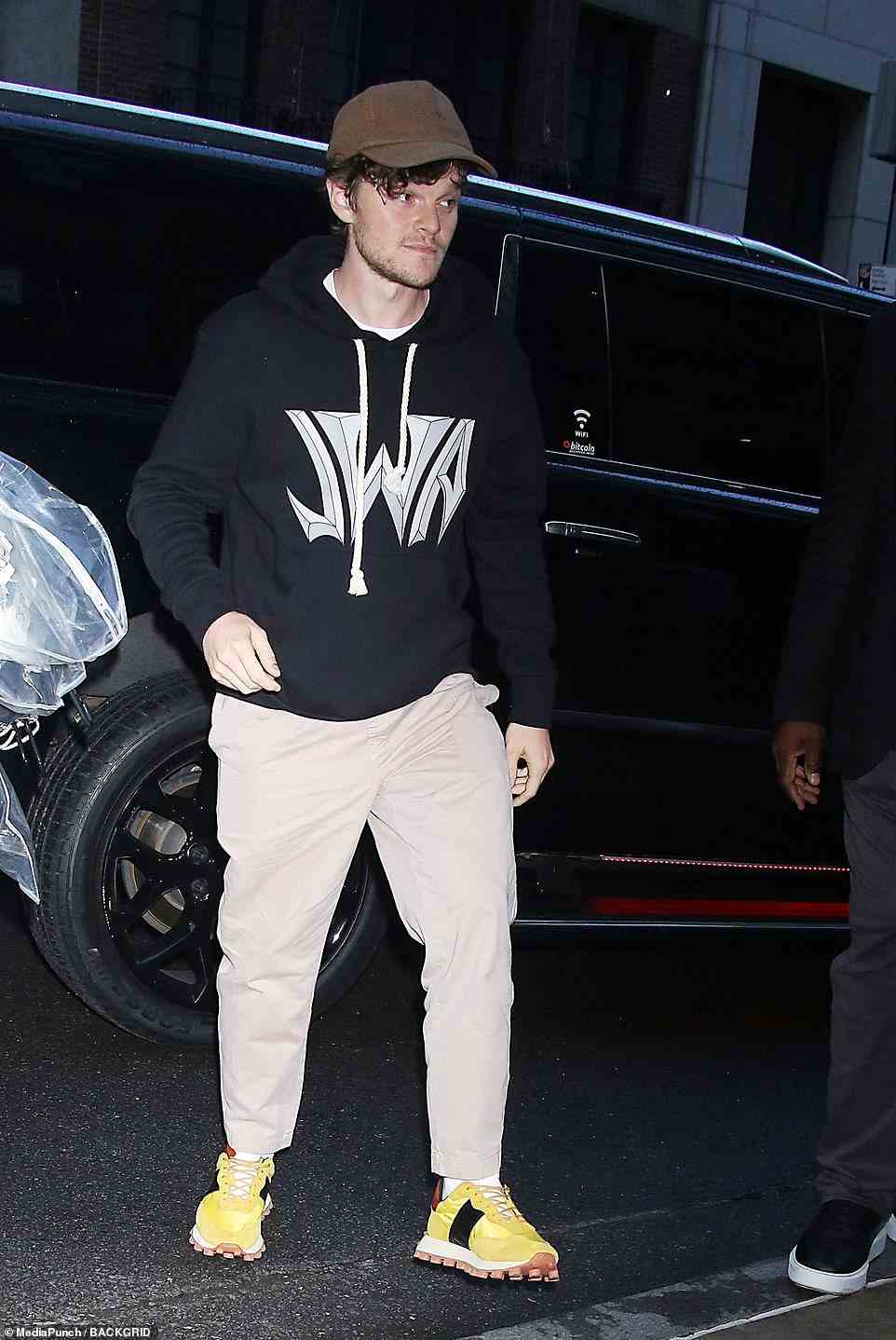 Casual: Looking ultra comfortable was Robert Aramayo, who arrived in a black hooded sweatshirt and baggy trousers