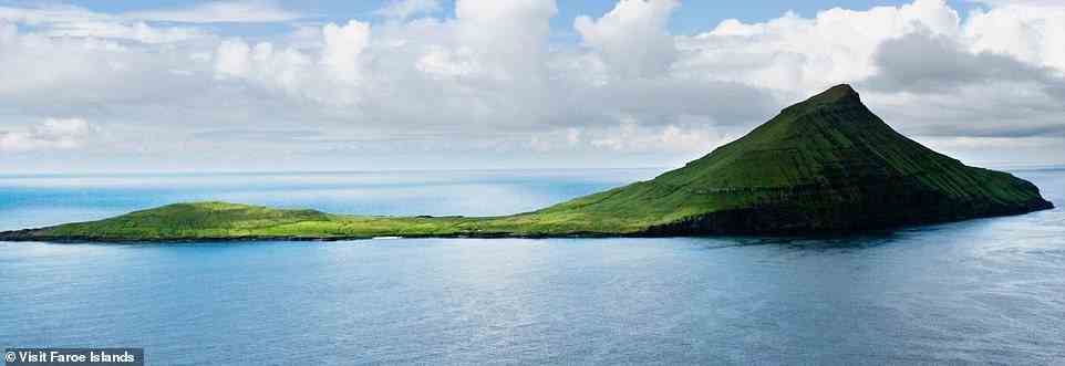 Kirkjubour offers gorgeous views west towards the island of Koltur (pictured), reveals Lucy