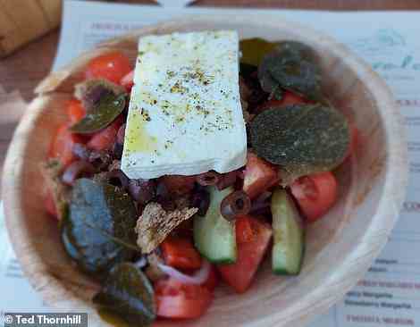 The 'superb' Greek salad Ted eats at the Angsana beach restaurant