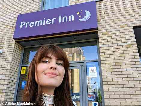 Ailbhe, pictured, stayed in a Premier Plus double room