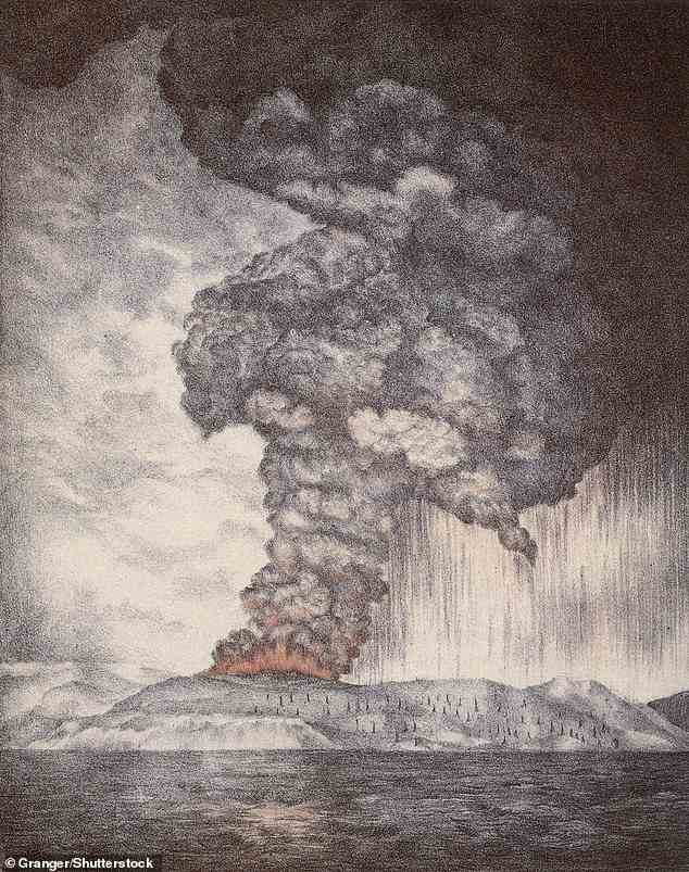 Krakatoa ¿ Sunda Strait, 1883: This small, uninhabited island east of Sumatra and west of Java saw an explosion which sent five cubic miles of earth 50 miles into the air. It destroyed the island and created a tsunami with 120ft waves as well as hurricanes. The eruption was heard in over 50 countries and at least 36,400 deaths are attributed to its effects