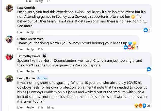 Cowboys-Fans waren angewidert, als sie von den Erfahrungen lasen, die die Familie Bogan beim Footy hatte