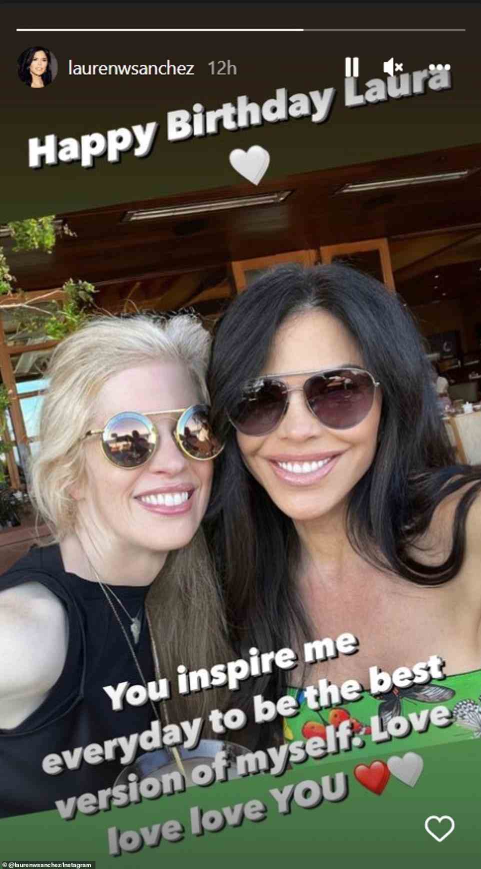 Sanchez took a selfie with her friend Laura during the dinner and later posted it on Instagram to wish her a happy birthday