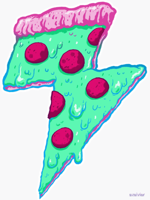 Donner-Neon-Pizza-Aufkleber