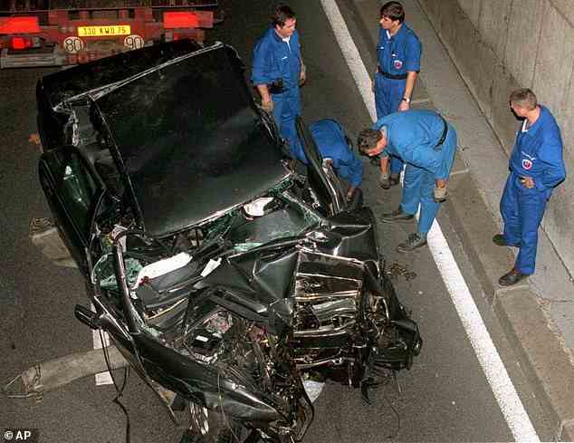 Die französische Untersuchung des Unfalls dauerte zwei Jahre und die britische Untersuchung dauerte mehr als 4 Jahre, aber der Fiat Uno wurde nie gefunden.  Im Bild: das Wrack von Dianas Auto