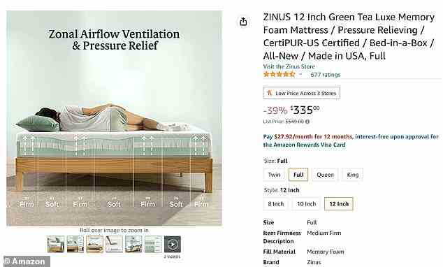 Gegen Zinus, dessen „Grüntee“-Matratzen zu den meistverkauften Produkten bei Amazon gehören, wurde eine Sammelklage eingereicht