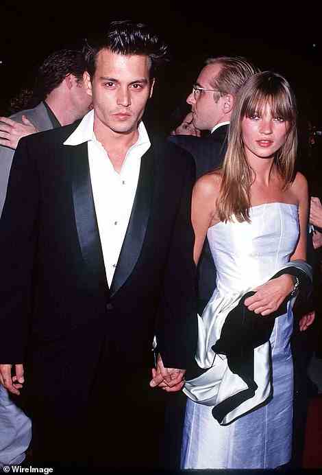 Sparkling: Kate, now 48, and Johnny, now 58, were Hollywood's 'it' couple when they dated from 1994 to 1998 (pictured in 1995)