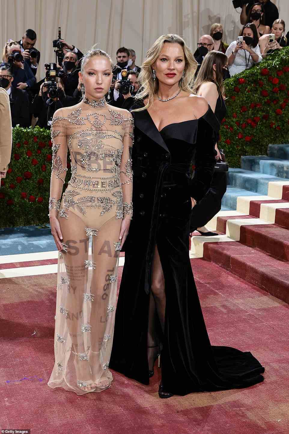 Two of a kind: While she has had highs and lows in the industry, she is proud of her 19-year-old daughter Lila, who has followed in her footsteps and is making a name for herself in the modelling world (pictured at the Met Gala in May)