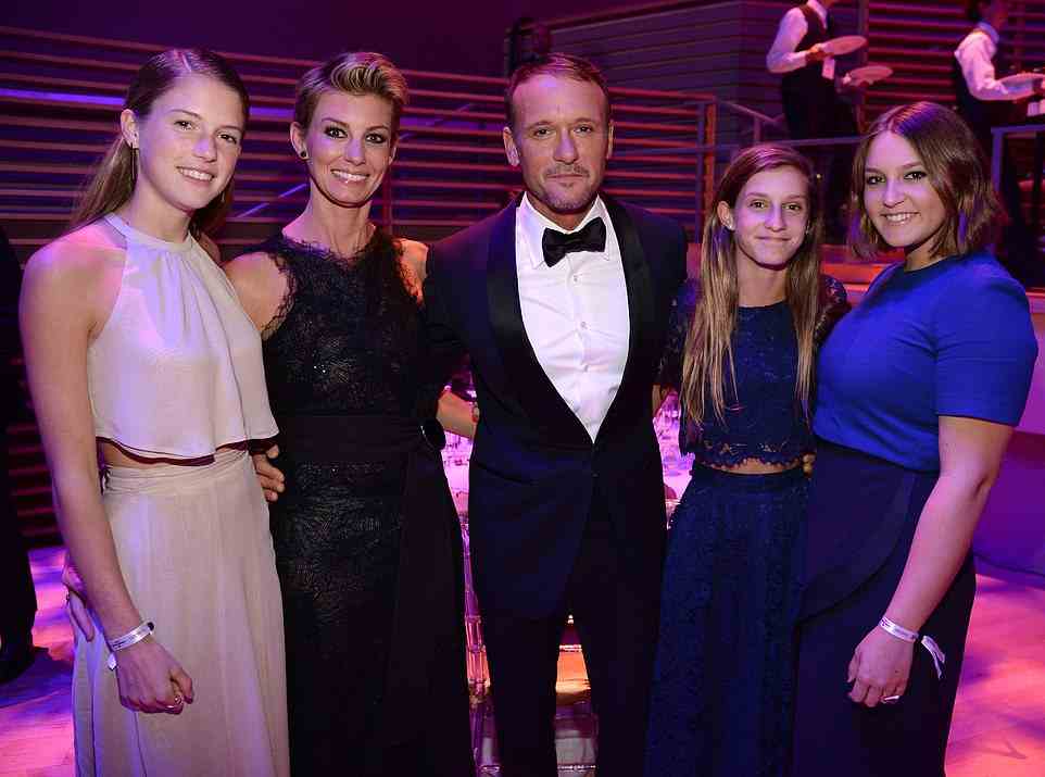 Country music royalty: County legends Tim McGraw and Faith Hill are parents to three daughters - Gracie, 25, Maggie, 24 and 20-year-old Audrey