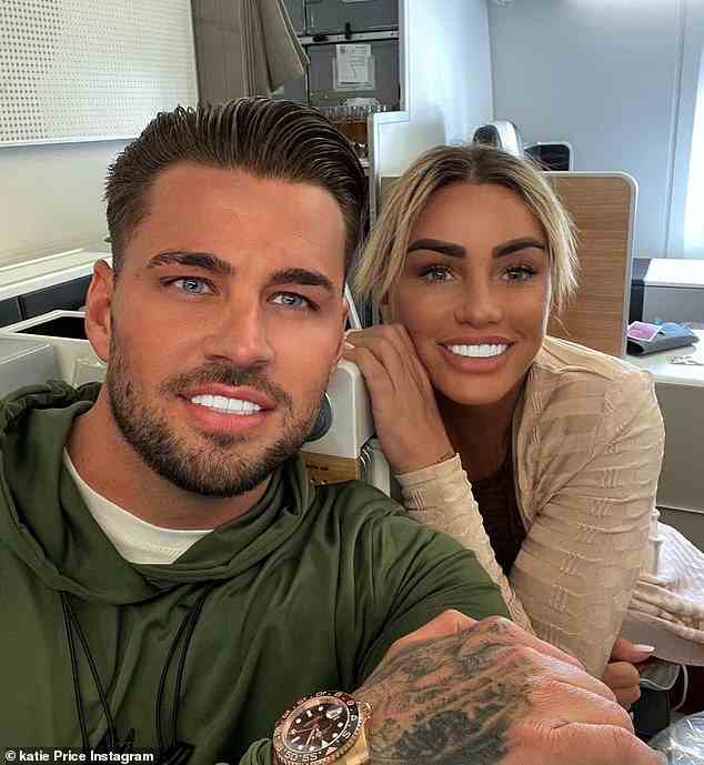 Bizarre: Katie Price has deleted a post confirming her split from fiance Carl Woods, claiming her account was hacked and that she is still in a relationship with him