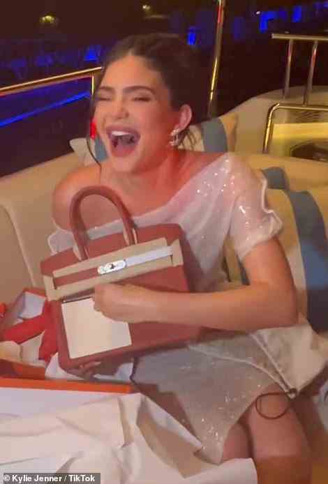 Wow! Kylie Jenner added to her jaw-dropping collection this week, as she was gifted a rare $100k three-tone Hermès Birkin from mum Kris for her 25th birthday