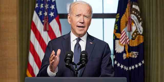 Präsident Joe Biden spricht am 14. April 2021 im Weißen Haus über den Abzug der US-Truppen aus Afghanistan.