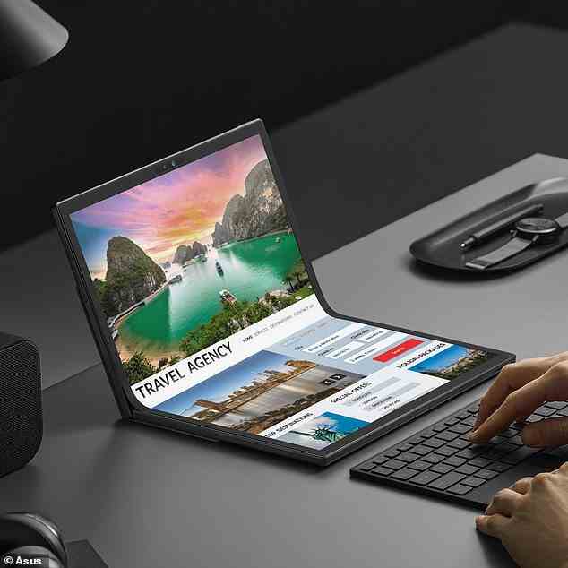 Das taiwanesische Unternehmen Asus wird voraussichtlich das Zenbook 17 Fold OLED vorführen, den „ersten faltbaren Laptop der Welt“ (im Bild)
