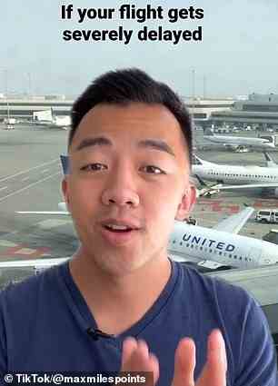 Er hat auch ein Video geteilt, in dem erklärt wird, was zu tun ist, wenn Ihr Flug storniert wird