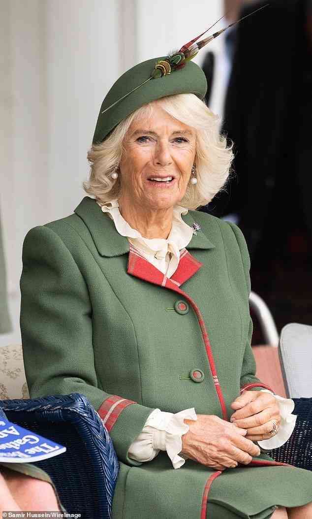 Camilla cut a stylish figure in her outfit, which incorporated elements of classic Scottish design in the tartan trim, and looked practical for the outdoor event, as well as elegant