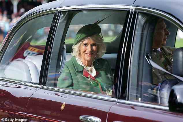 After watching the festivities, the Duchess of Cornwall was snapped leaving the Braemar Highland Gathering