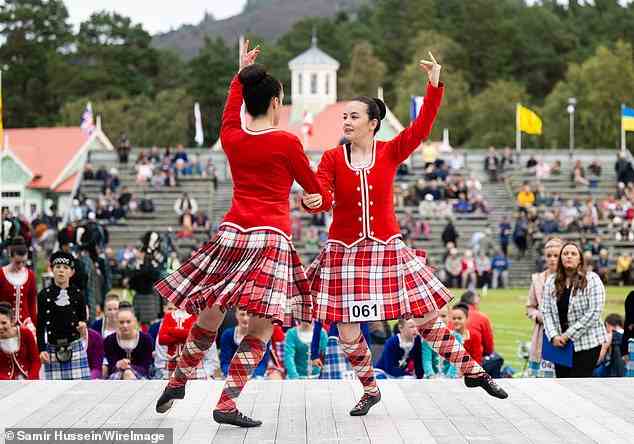 The Highland dancing competition takes place at the Braemar Highland Gathering on September 03, 2022 in Braemar