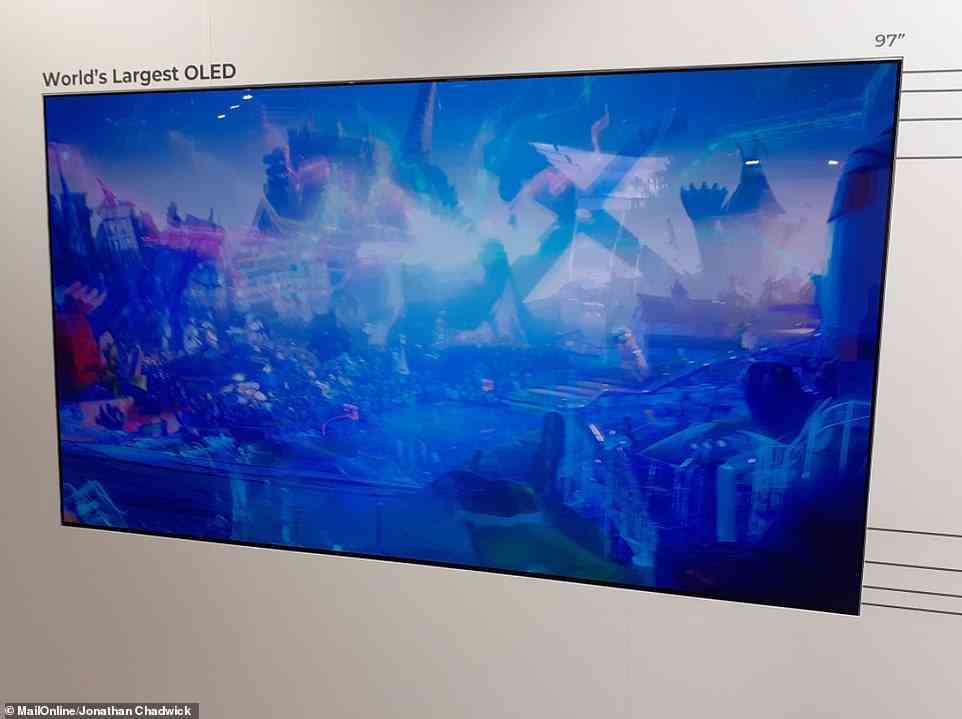 At 97 inches diagonally, LG's OLED evo Gallery Edition TV (pictured) is the world's largest OLED TV