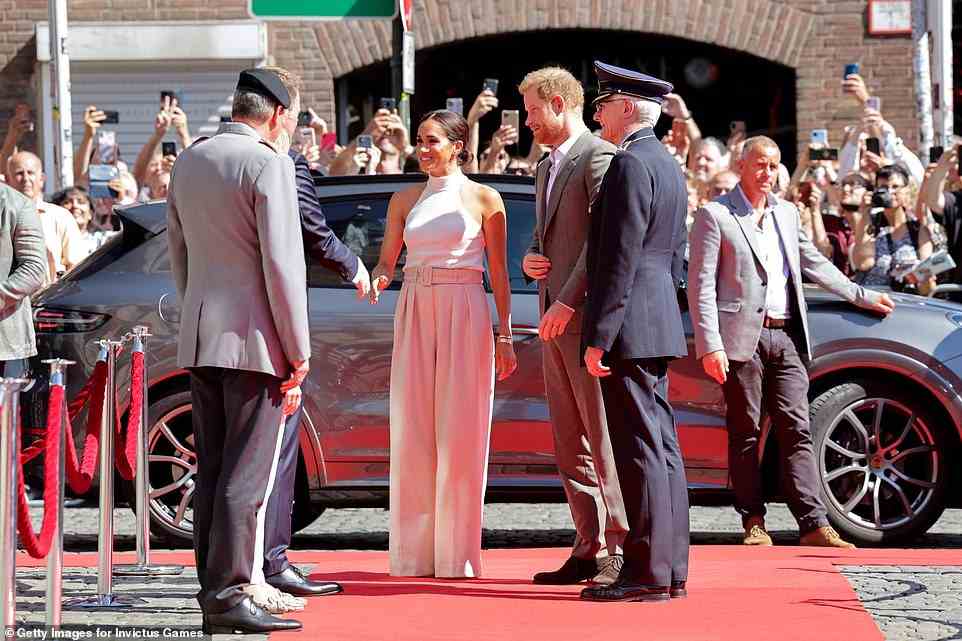 Meghan looked graceful as ever as she met with the officials ahead of the sixth Invictus Games event, which will be held next year following Covid delays