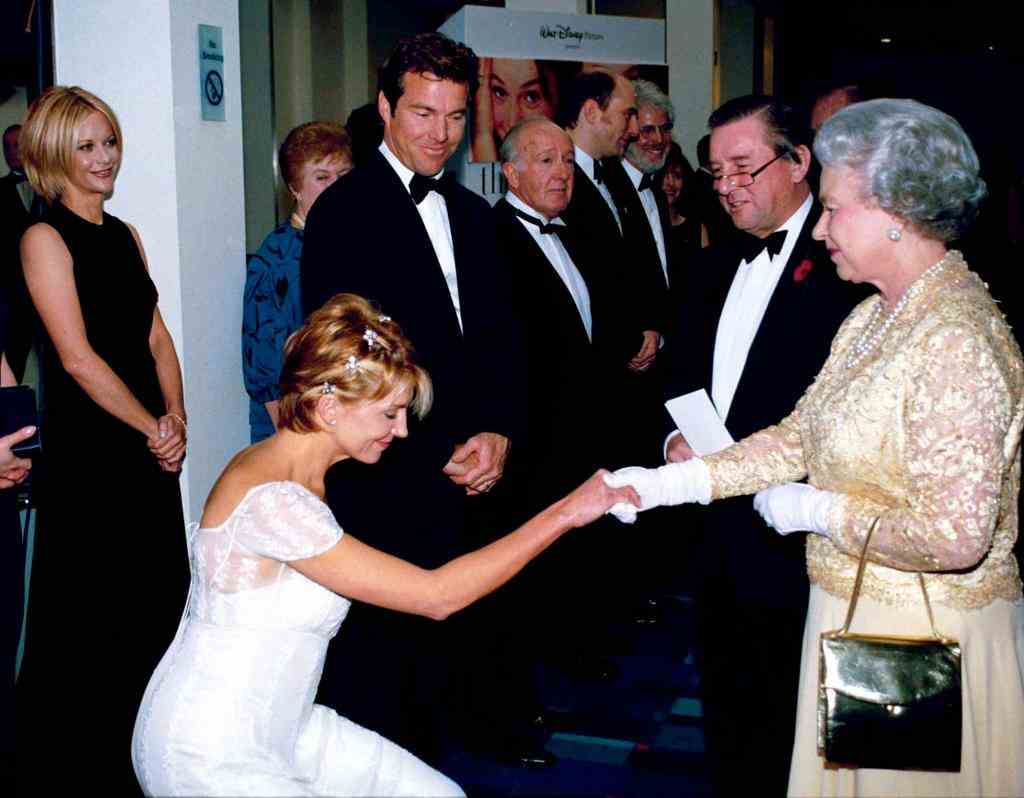 Natasha Richardson;Elizabeth II [RF: England RF];Dennis Quaid [& Wife #2];Meg Ryan
