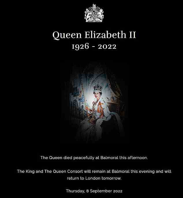 Ankündigung: Der Buckingham Palace gab am Donnerstag die traurige Nachricht vom Tod der Queen bekannt