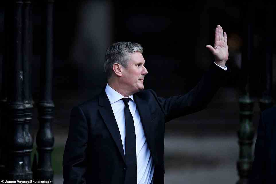 Keir Starmer, Leader of the Opposition, leaves a service of prayer and reflection at St Paul's Cathedral