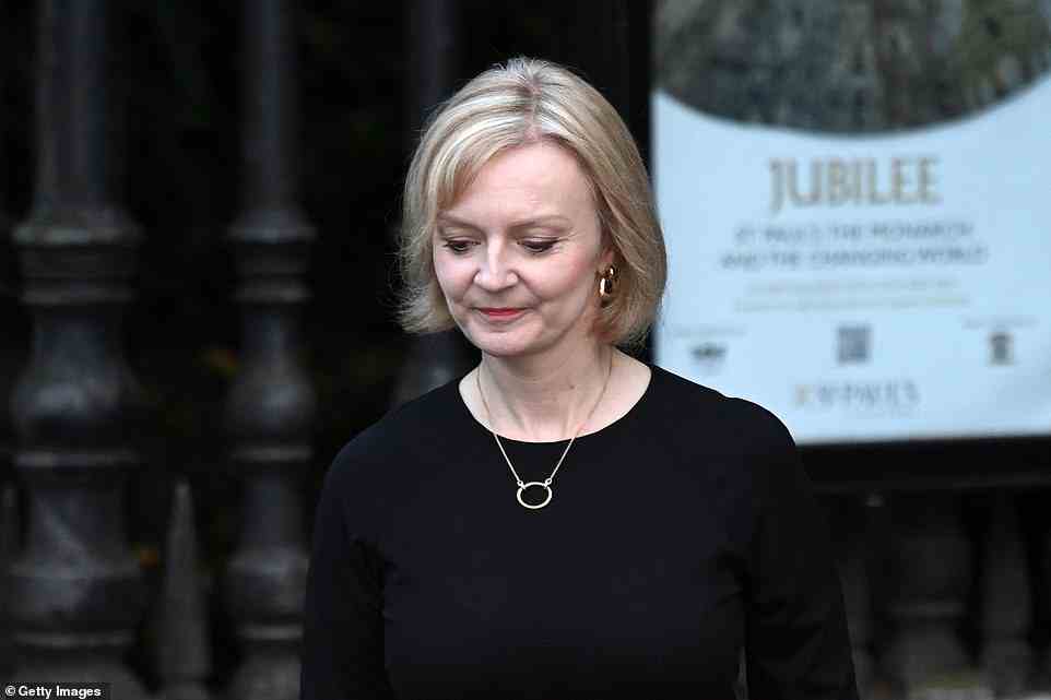 Prime Minister Liz Truss leaving St Paul's Cathedral after the service of prayer and reflection