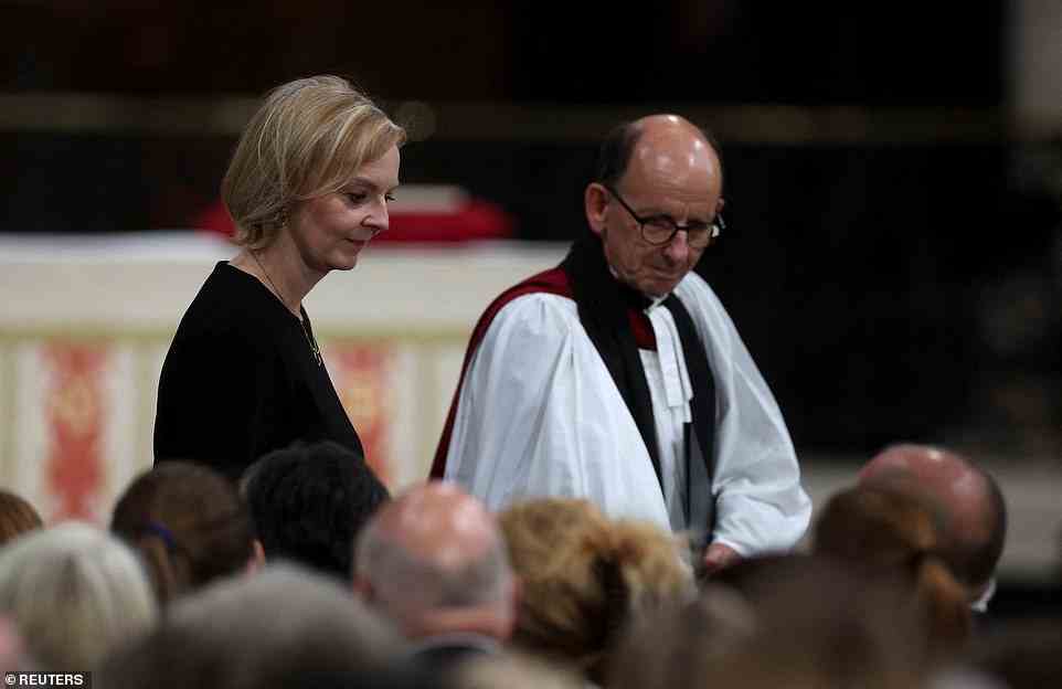 British Prime Minister Liz Truss attends a Service of Prayer and Reflection