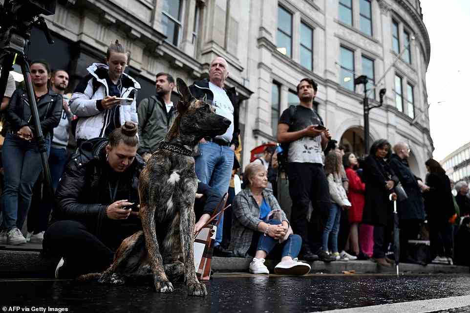 Members of the public wait opposite St Paul's Cathedral, during of a Service of Remembrance to honour the life of Queen Elizabeth II