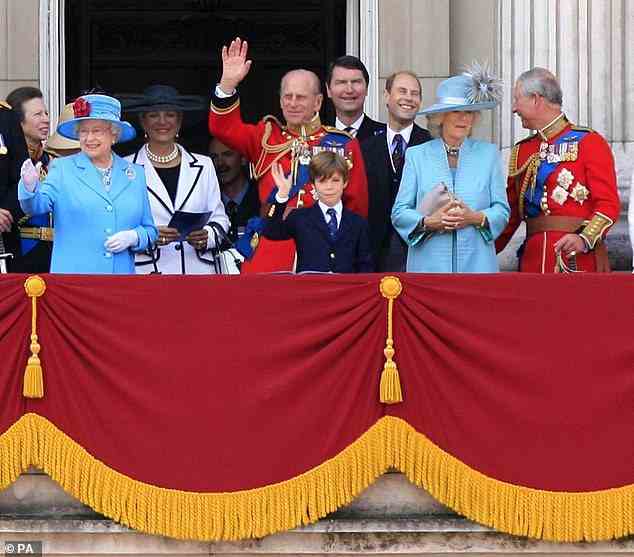 The picture on King Charles III's desk was taken on the balcony of Buckingham Palace in 2009, during Trooping the Colour