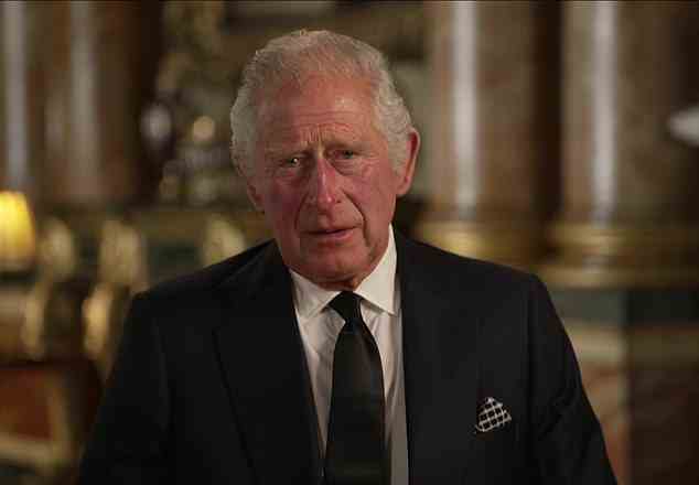 Charles also paid tribute to the 'loving help of my darling wife Camilla', and said her loyalty meant she had been given the title of Queen Consort