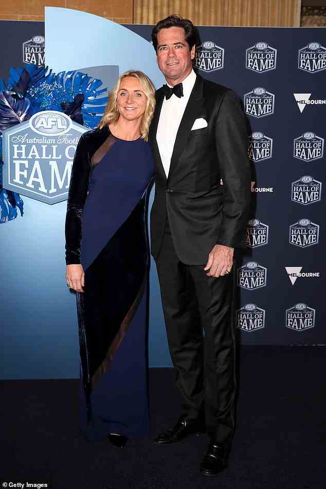 Gillon McLachlan und Ehefrau Laura.  McLachlan tritt am Ende dieser Saison als CEO der AFL zurück, um mehr Zeit mit seiner Familie zu verbringen