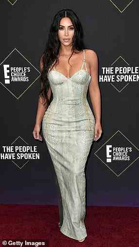 Kim Kardashian (im Bild) ist ein Beispiel für eine Frau mit dem „schlank-dicken“ oder „Sanduhr“-Körperideal – das laut Forschern „durch einen großen Hintern und Oberschenkel sowie eine schmale Taille und einen flachen Bauch gekennzeichnet ist“.
