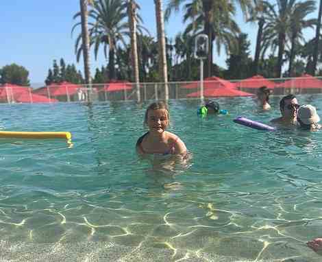 Dan's daughter Nell loved the Magna Marbella 'Mini Club', which ran an activity session in a cordoned-off section of the splash pool (above)