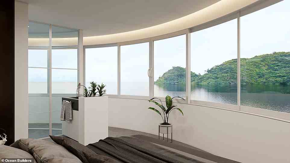 In the master bedroom, residents will find ¿unparalleled panoramic views that may inspire [staying] in bed all day long¿
